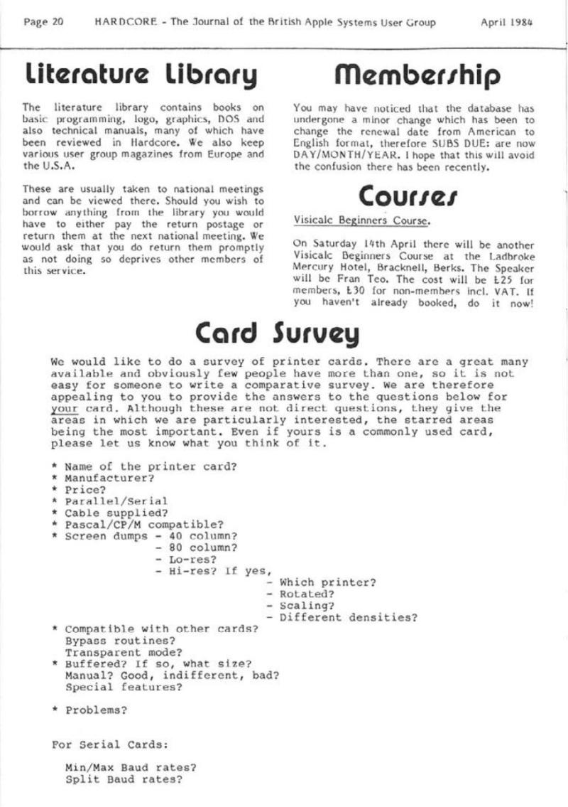 Hardcore Volume 4 No. 2 1984 04 BASUG GB — page 20