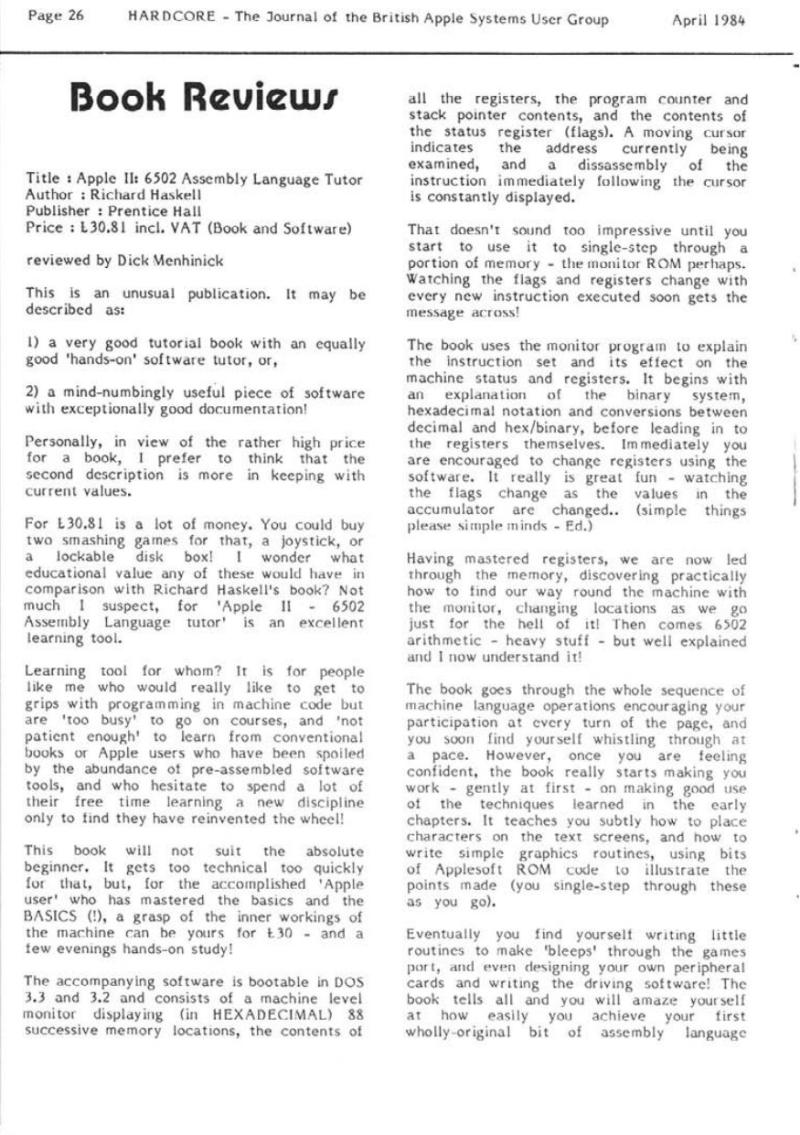Hardcore Volume 4 No. 2 1984 04 BASUG GB — page 26