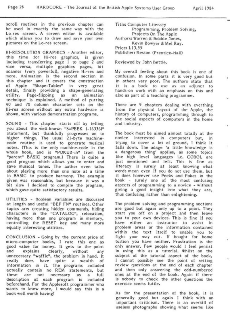 Hardcore Volume 4 No. 2 1984 04 BASUG GB — page 28