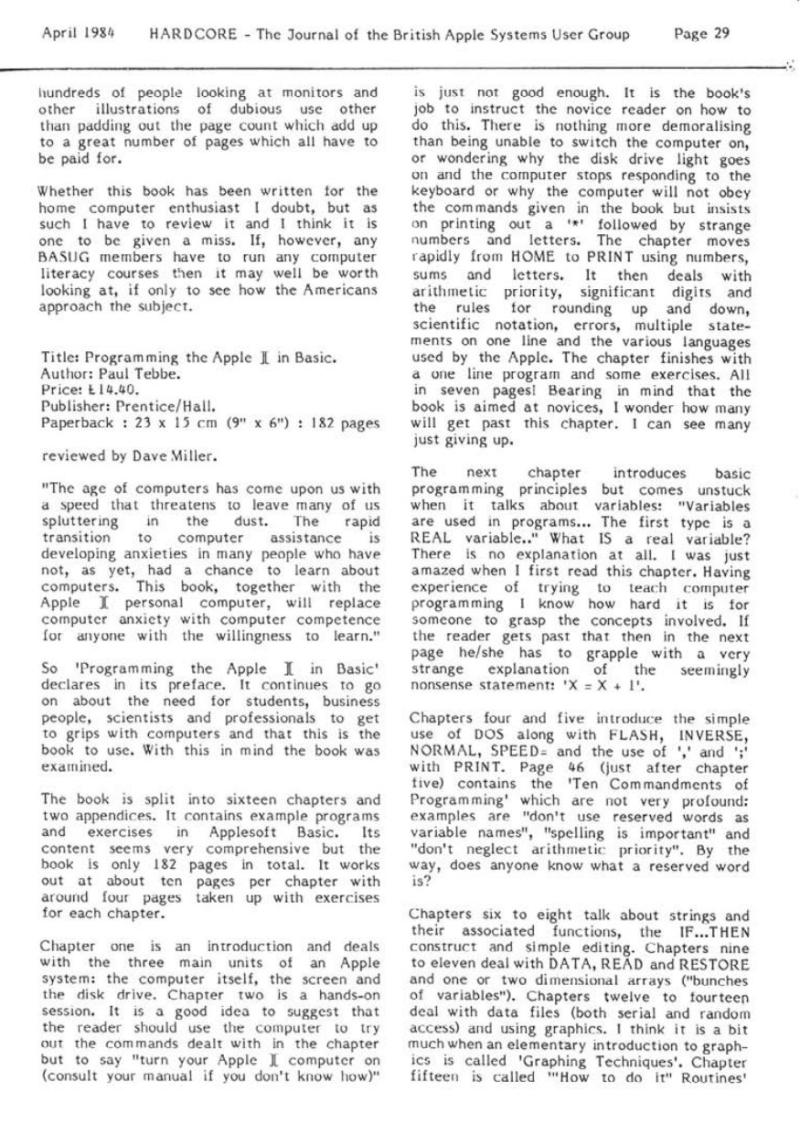 Hardcore Volume 4 No. 2 1984 04 BASUG GB — page 29