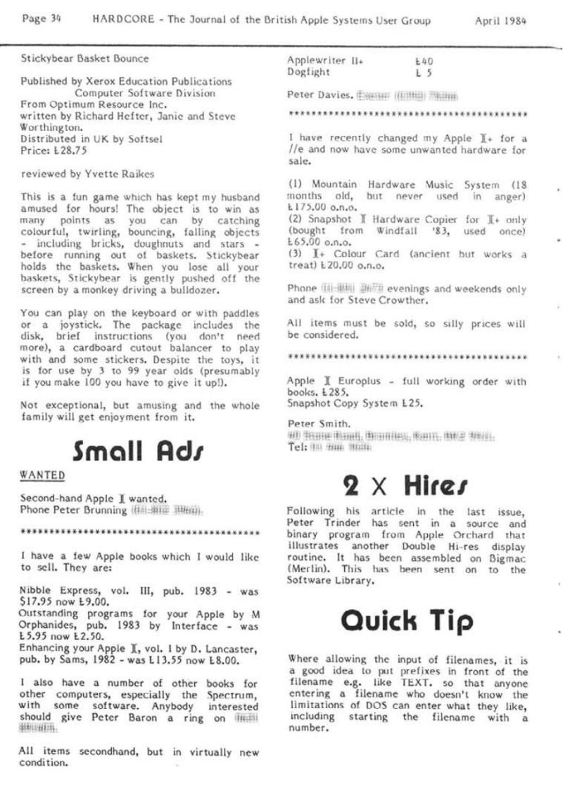 Hardcore Volume 4 No. 2 1984 04 BASUG GB — page 34