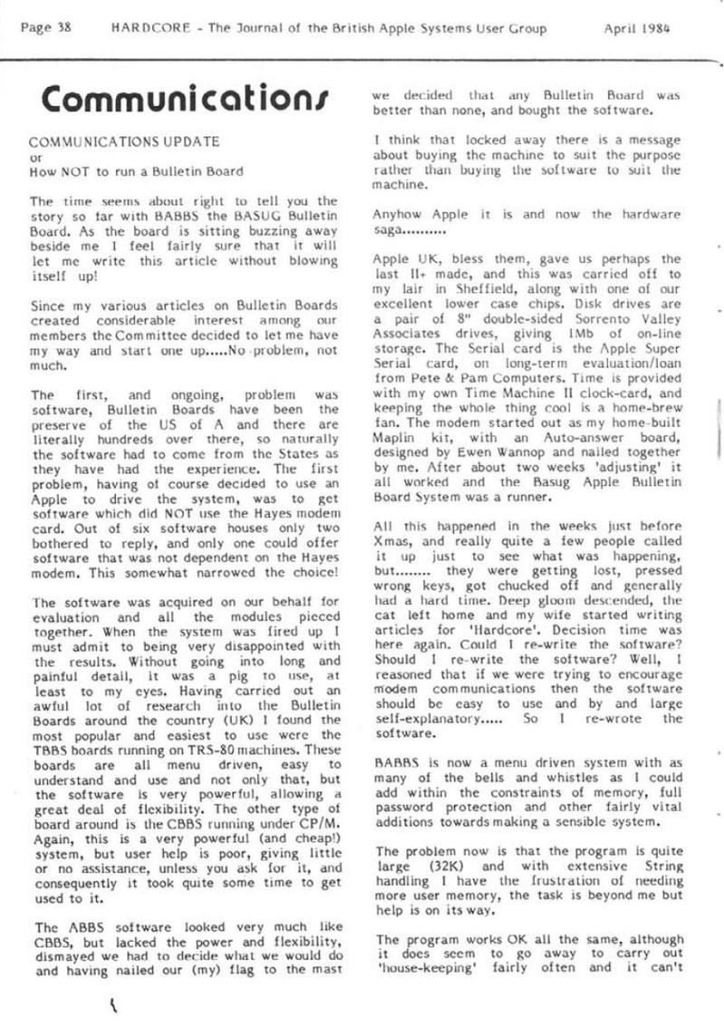 Hardcore Volume 4 No. 2 1984 04 BASUG GB — page 38
