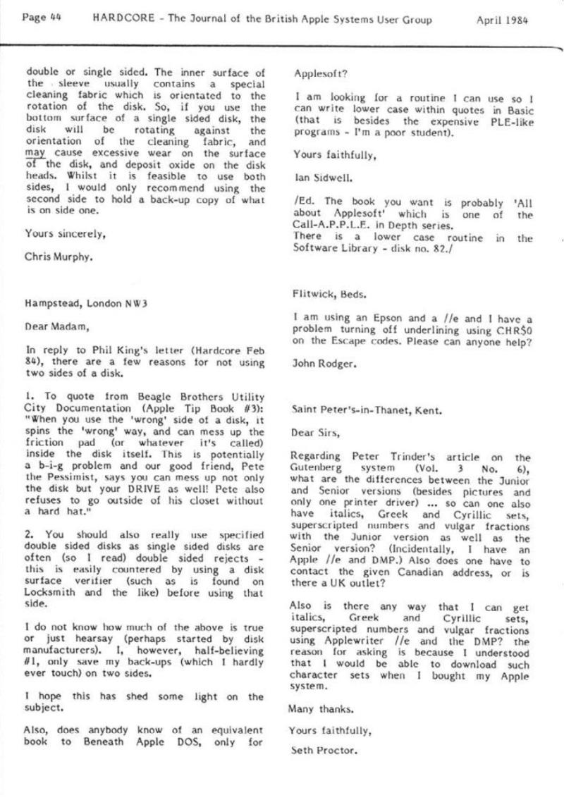 Hardcore Volume 4 No. 2 1984 04 BASUG GB — page 44