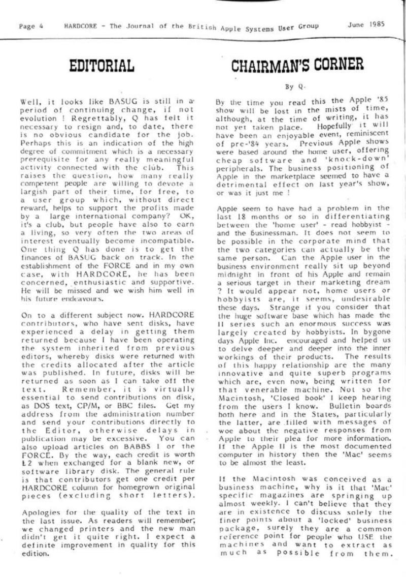 Hardcore Volume 5 No. 3 1985 06 BASUG GB — page 4
