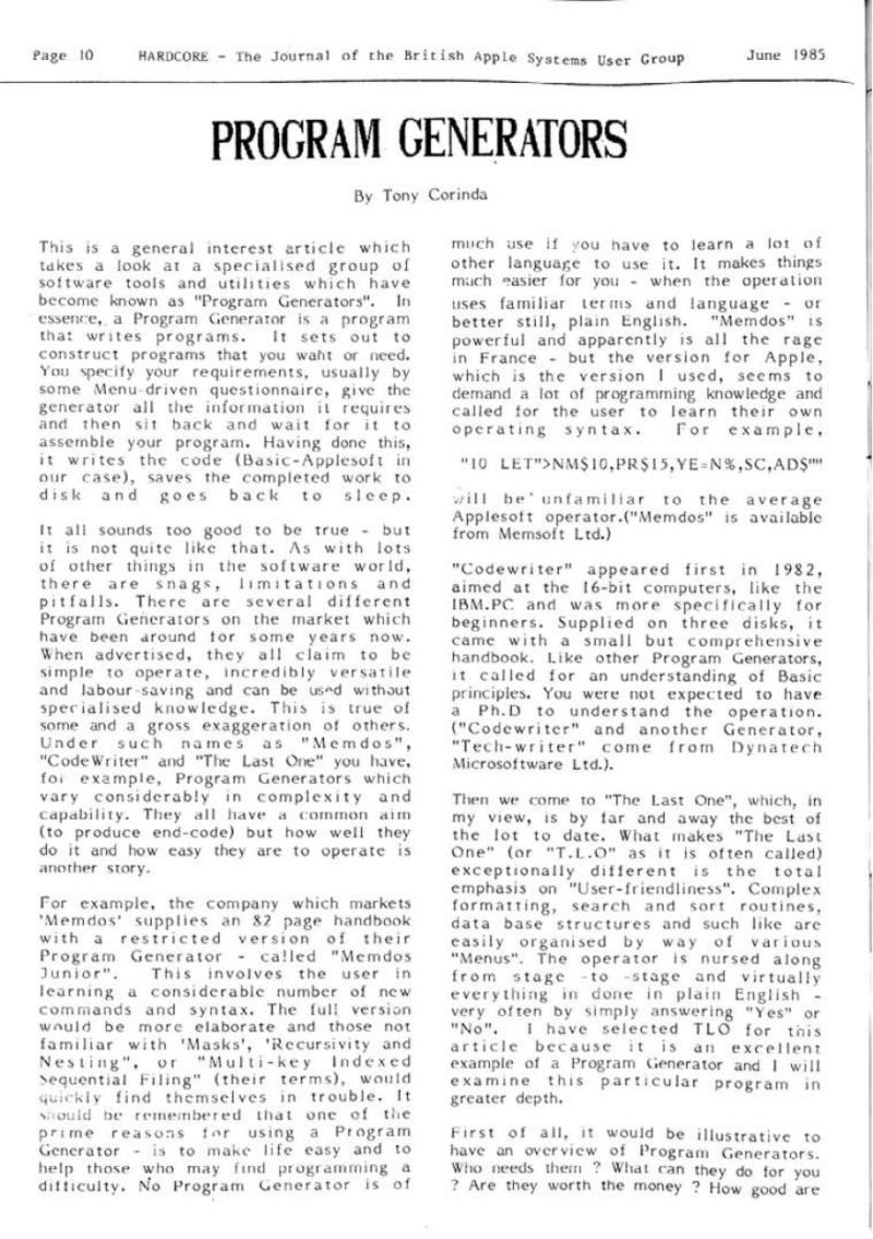 Hardcore Volume 5 No. 3 1985 06 BASUG GB — page 10