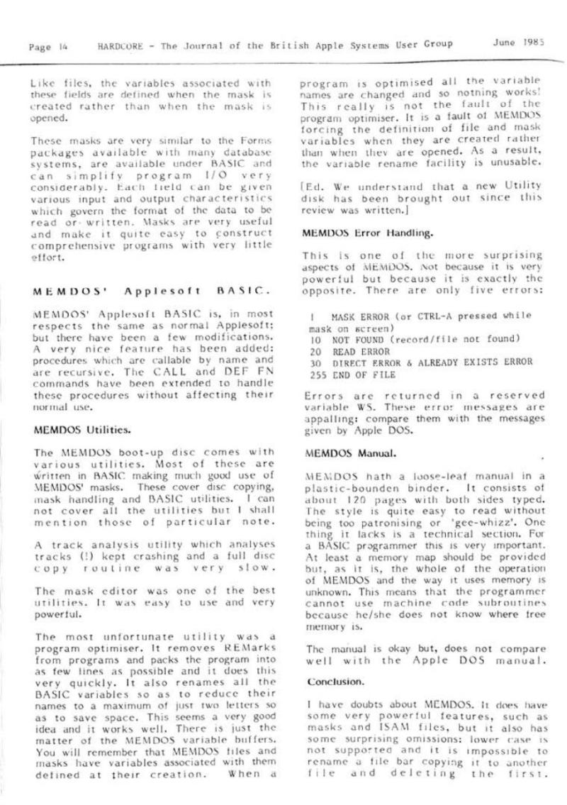 Hardcore Volume 5 No. 3 1985 06 BASUG GB — page 14