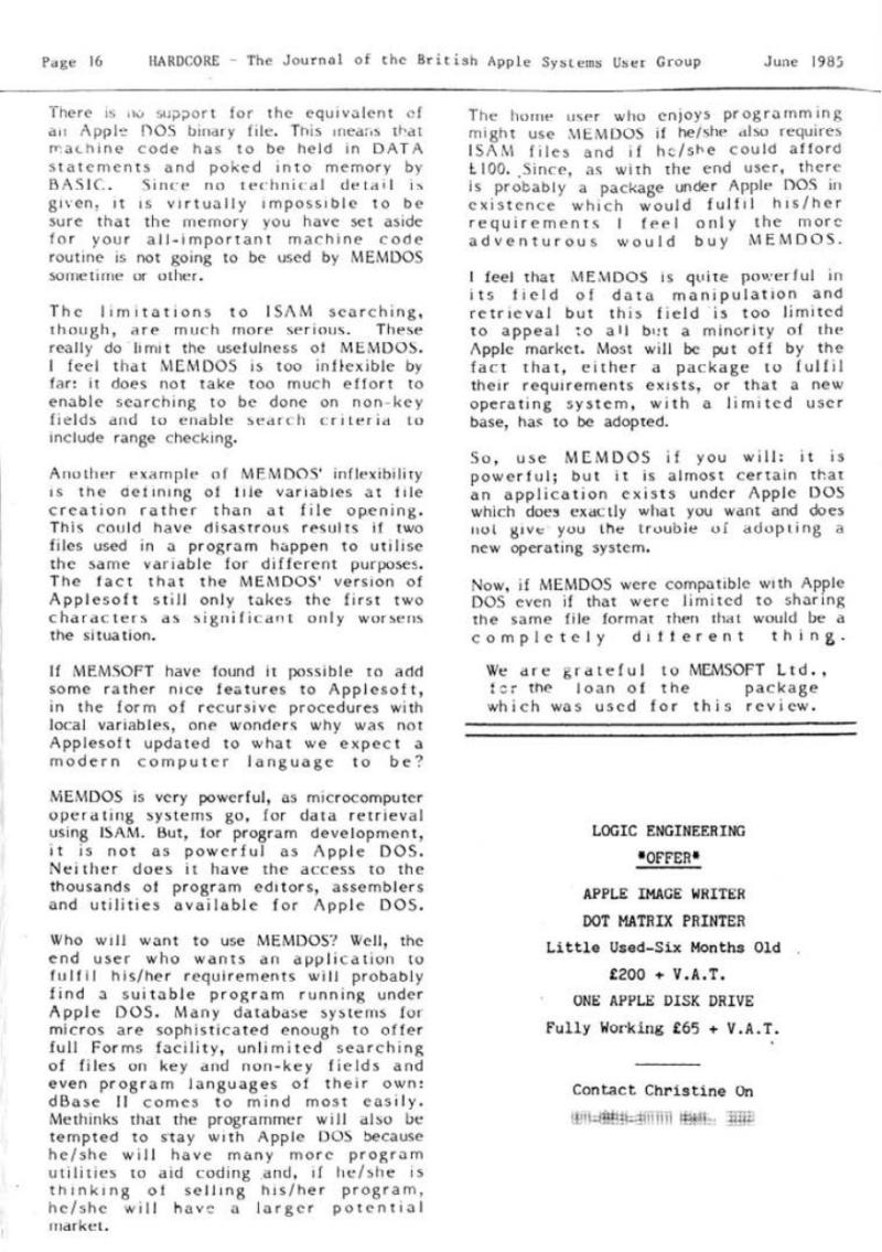 Hardcore Volume 5 No. 3 1985 06 BASUG GB — page 16