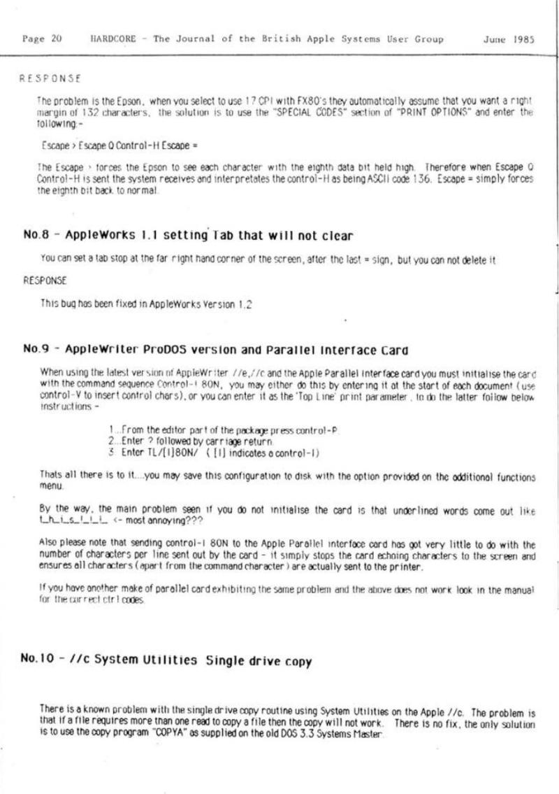 Hardcore Volume 5 No. 3 1985 06 BASUG GB — page 20