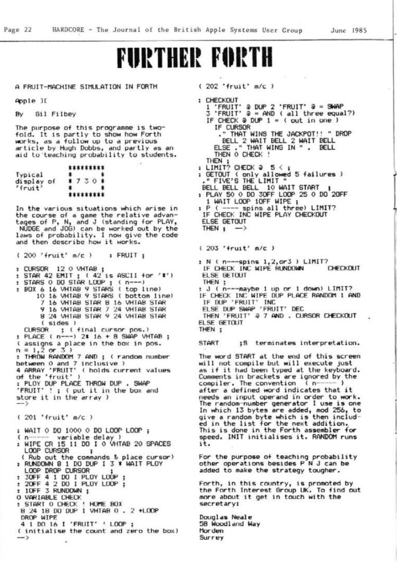 Hardcore Volume 5 No. 3 1985 06 BASUG GB — page 22