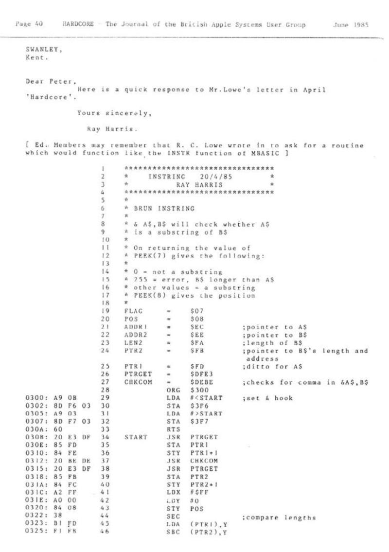 Hardcore Volume 5 No. 3 1985 06 BASUG GB — page 40