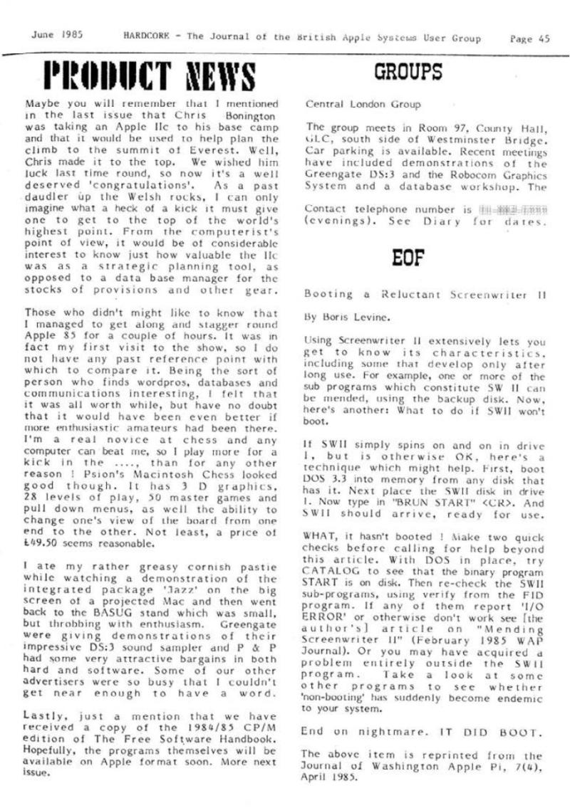 Hardcore Volume 5 No. 3 1985 06 BASUG GB — page 45