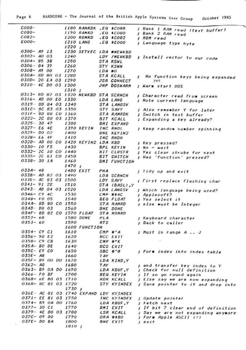 Hardcore Volume 5 No. 5 1985 10 BASUG GB — page 6
