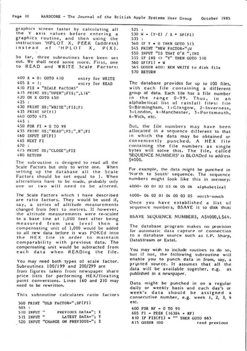 Hardcore Volume 5 No. 5 1985 10 BASUG GB — page 10