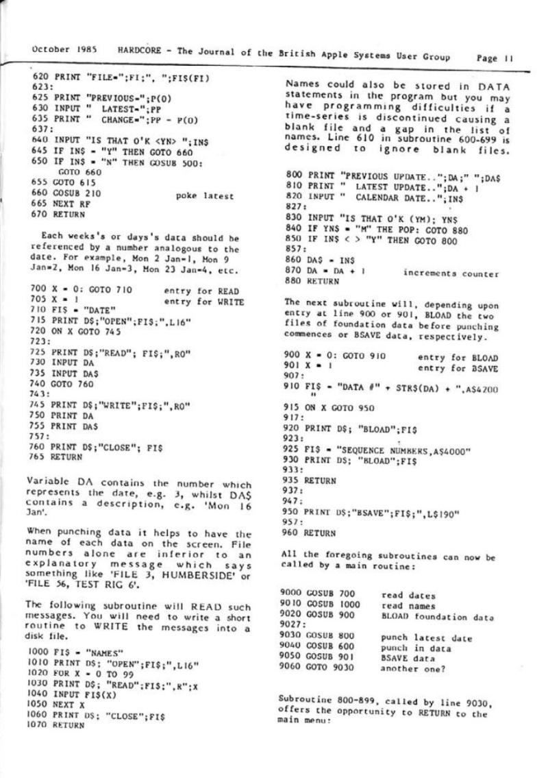 Hardcore Volume 5 No. 5 1985 10 BASUG GB — page 11