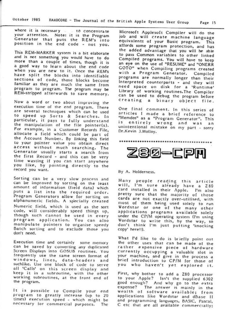Hardcore Volume 5 No. 5 1985 10 BASUG GB — page 15