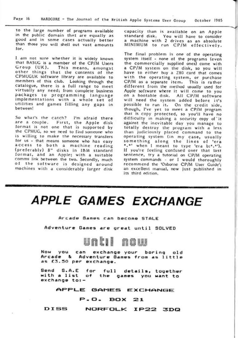 Hardcore Volume 5 No. 5 1985 10 BASUG GB — page 16