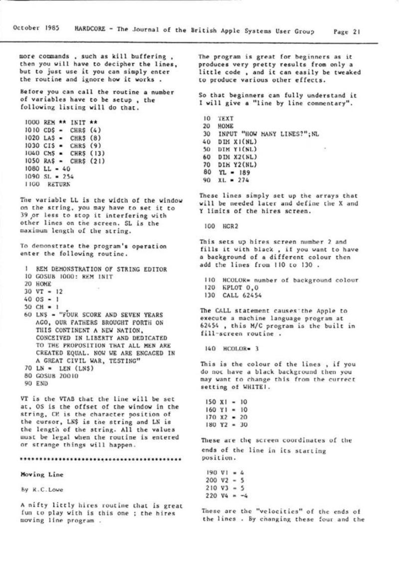 Hardcore Volume 5 No. 5 1985 10 BASUG GB — page 21
