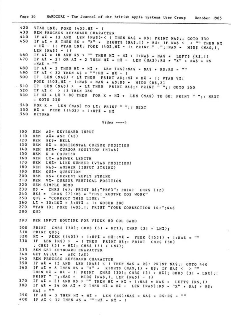Hardcore Volume 5 No. 5 1985 10 BASUG GB — page 26