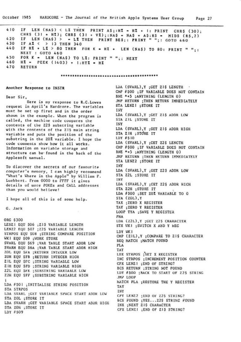 Hardcore Volume 5 No. 5 1985 10 BASUG GB — page 27