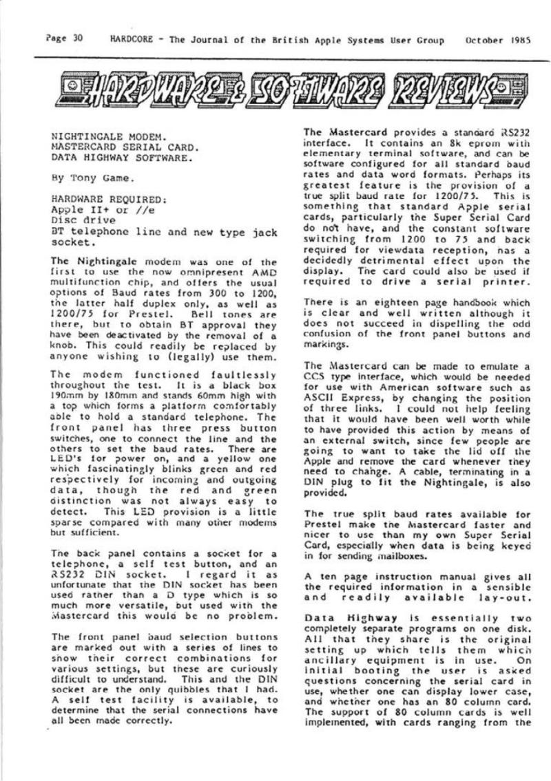 Hardcore Volume 5 No. 5 1985 10 BASUG GB — page 30