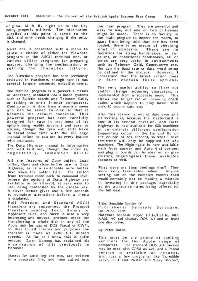 Hardcore Volume 5 No. 5 1985 10 BASUG GB — page 31
