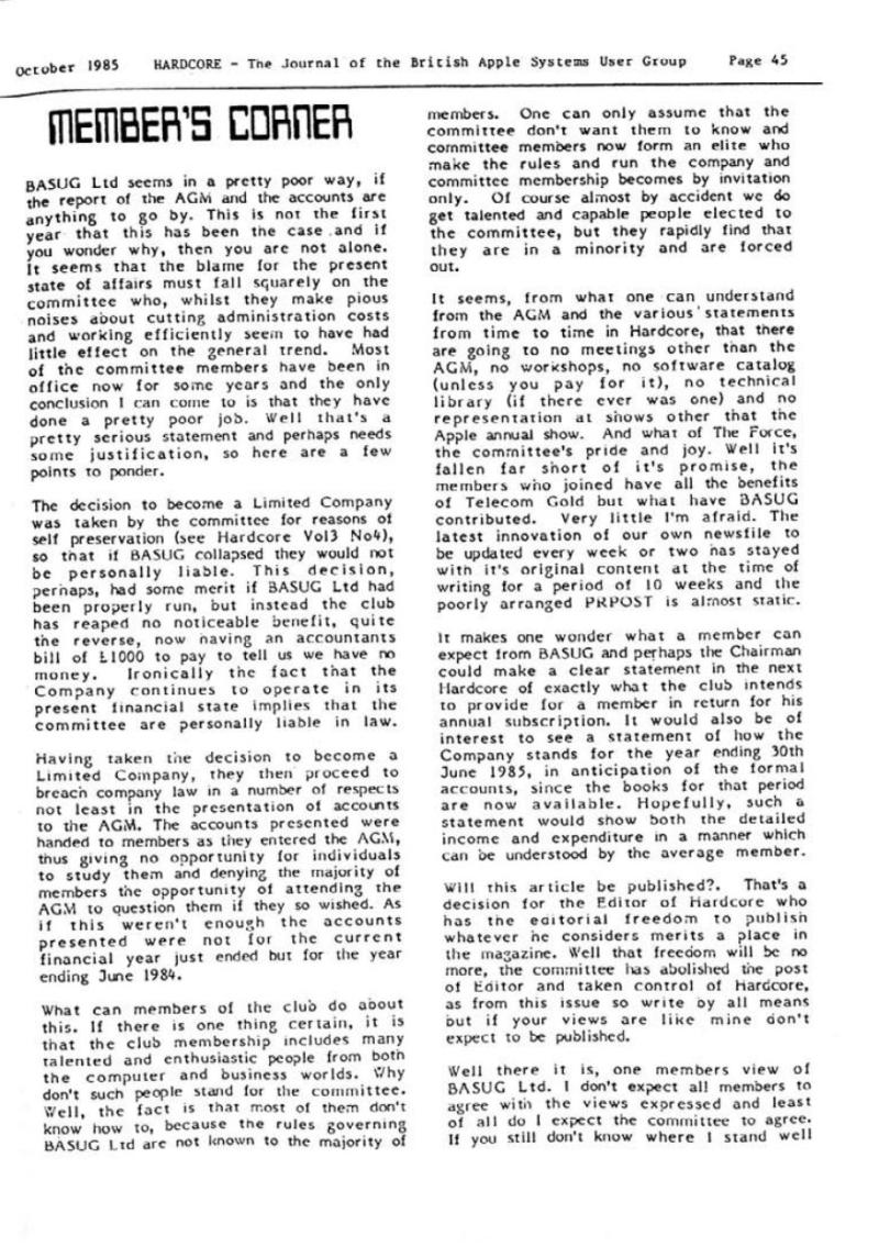 Hardcore Volume 5 No. 5 1985 10 BASUG GB — page 45