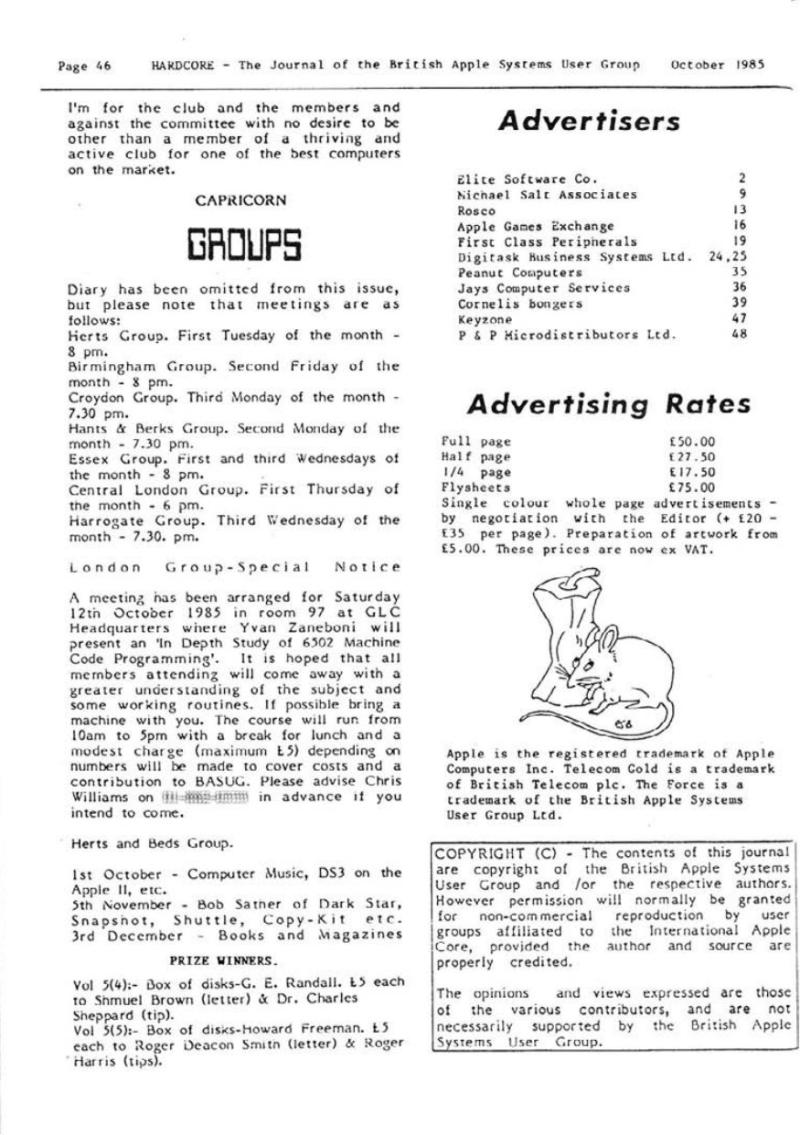 Hardcore Volume 5 No. 5 1985 10 BASUG GB — page 46