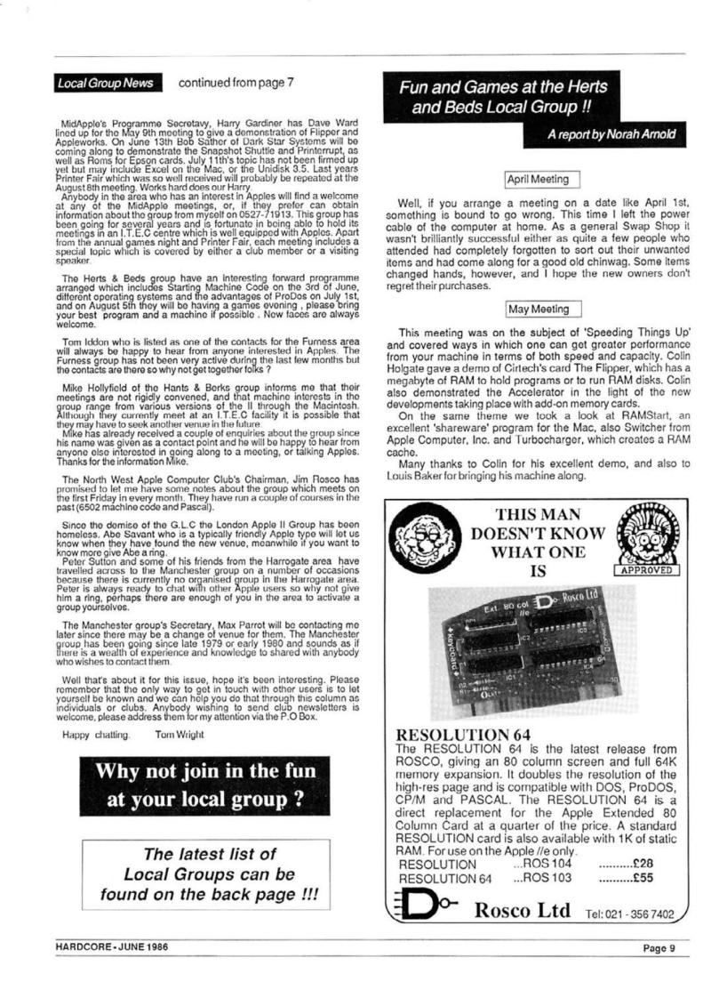Hardcore Volume 6 No. 3 1986 06 BASUG GB — page 11