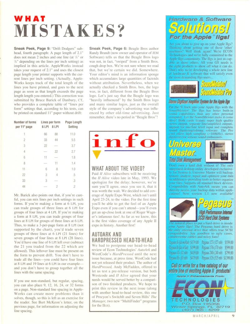 II ALIVE Vol 1 No 01 MAR APR 1993 — page 9