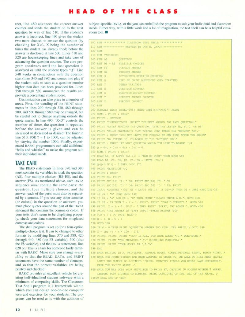 II ALIVE Vol 1 No 01 MAR APR 1993 — page 12