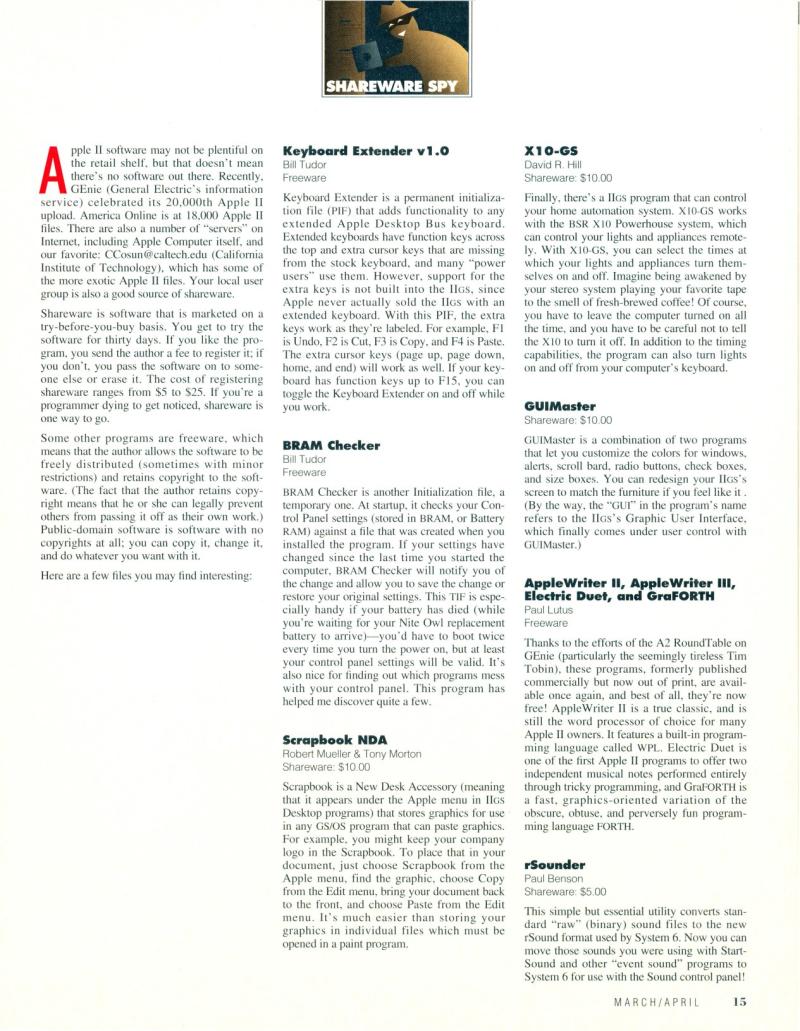 II ALIVE Vol 1 No 01 MAR APR 1993 — page 15