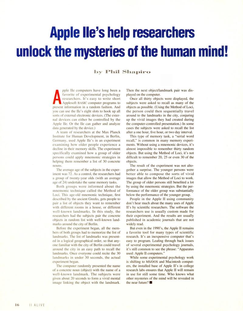 II ALIVE Vol 1 No 01 MAR APR 1993 — page 16