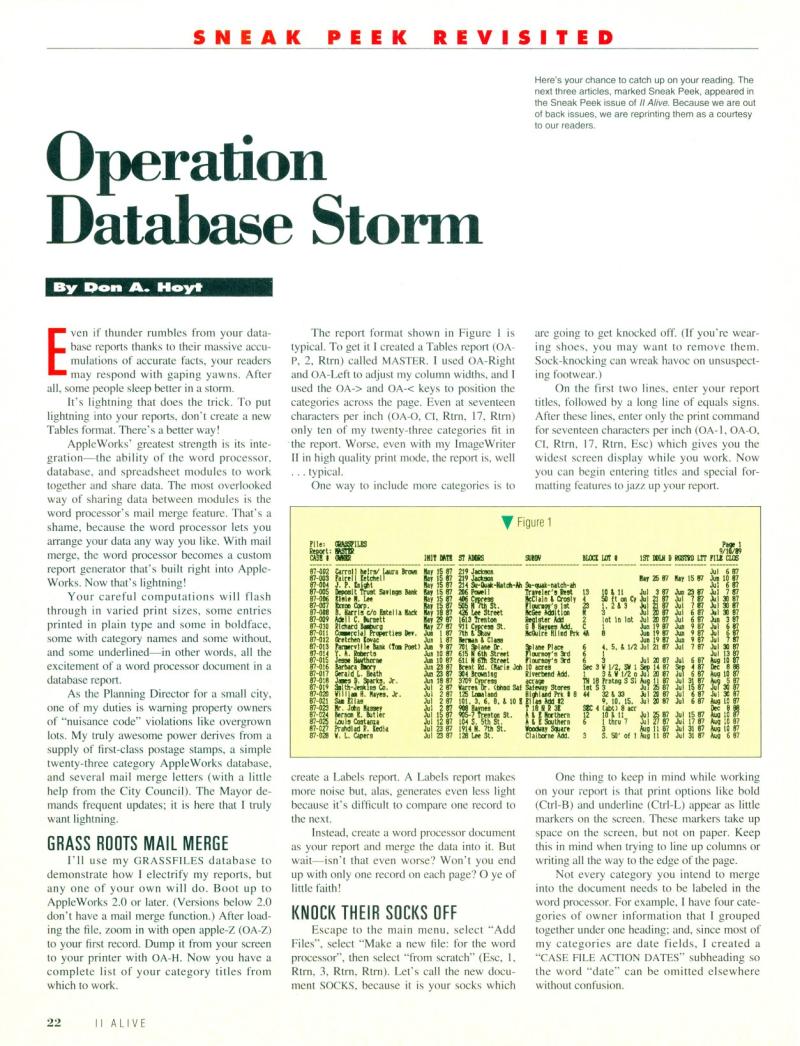 II ALIVE Vol 1 No 01 MAR APR 1993 — page 22