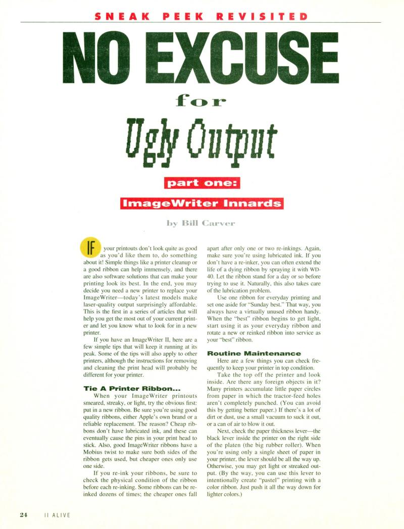 II ALIVE Vol 1 No 01 MAR APR 1993 — page 24
