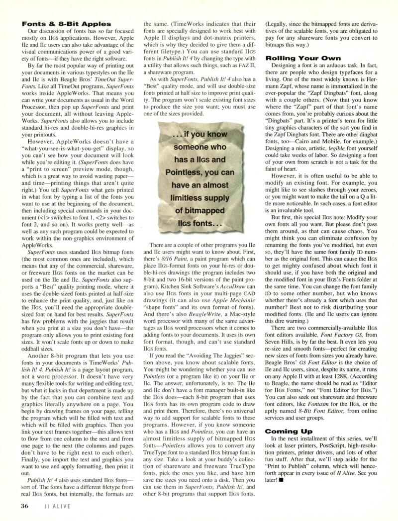 II ALIVE Vol 1 No 01 MAR APR 1993 — page 36