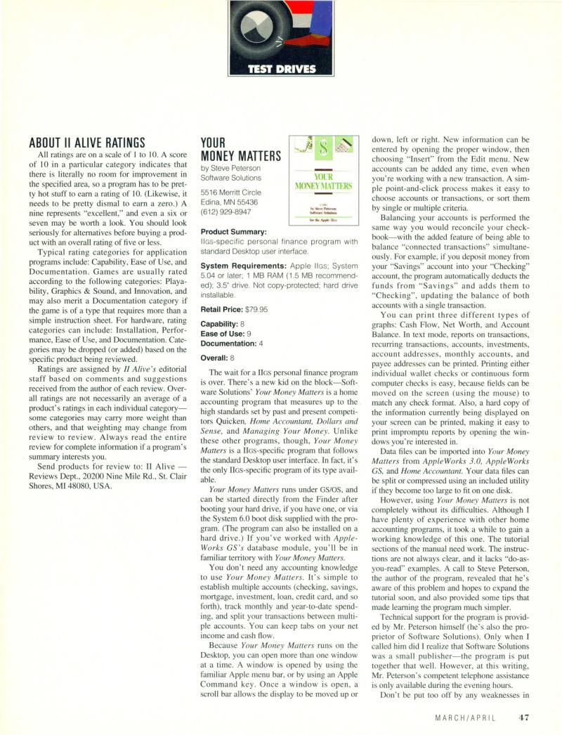 II ALIVE Vol 1 No 01 MAR APR 1993 — page 47