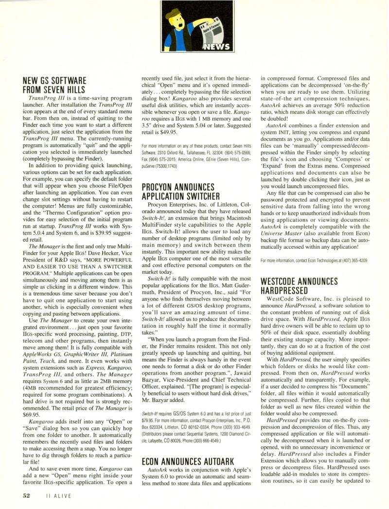 II ALIVE Vol 1 No 01 MAR APR 1993 — page 52
