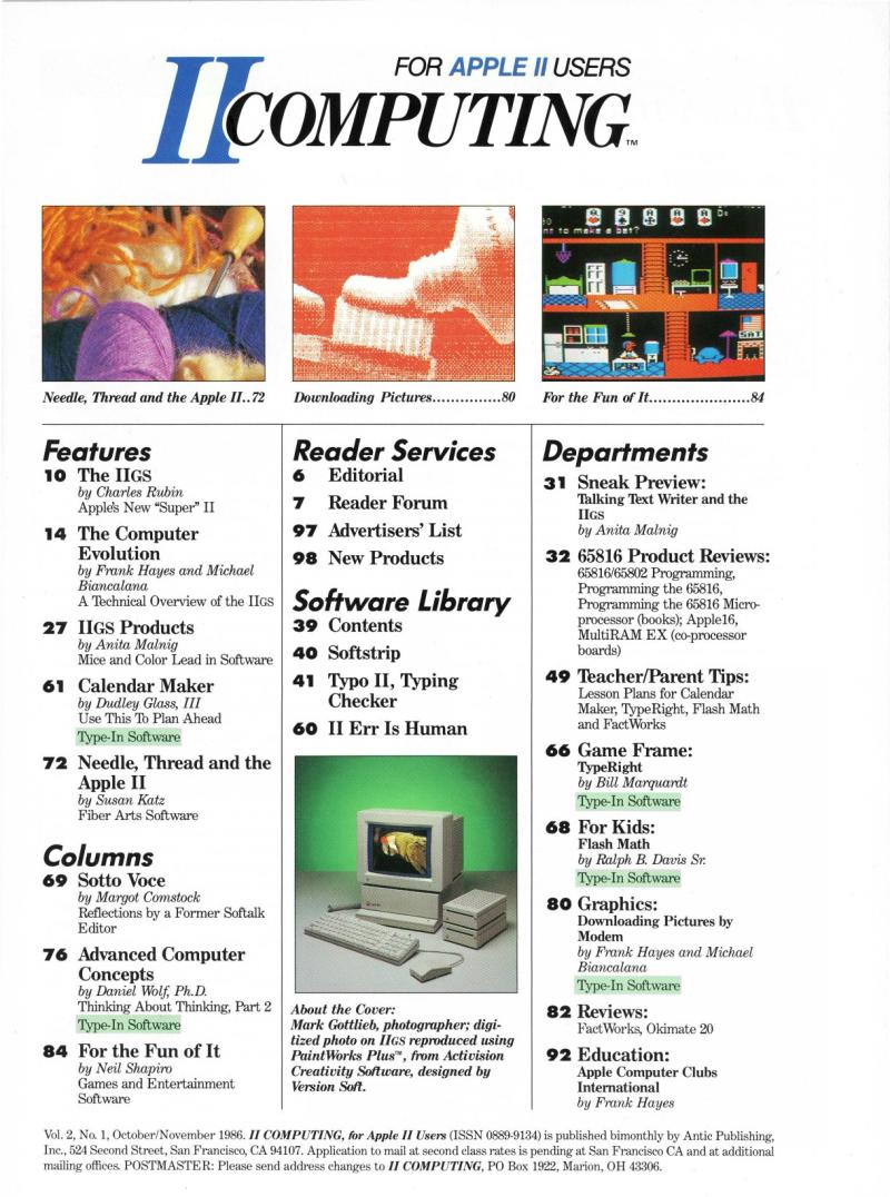 II Computing Vol 2 No 1 Oct Nov 86 — page 6