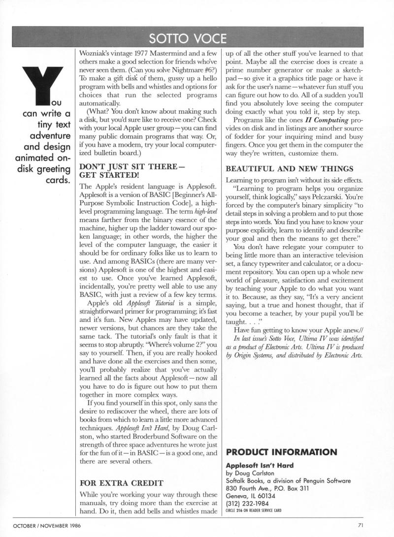 II Computing Vol 2 No 1 Oct Nov 86 — page 78