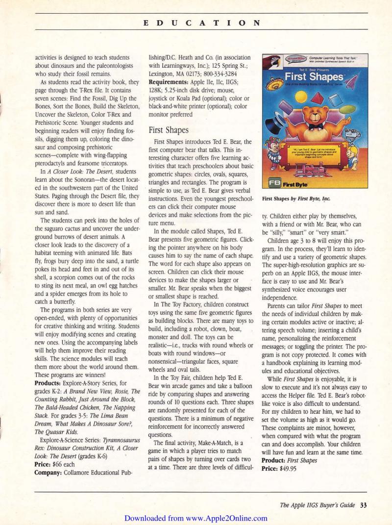 IIgs Buyers Guide 1987 Fall — page 34