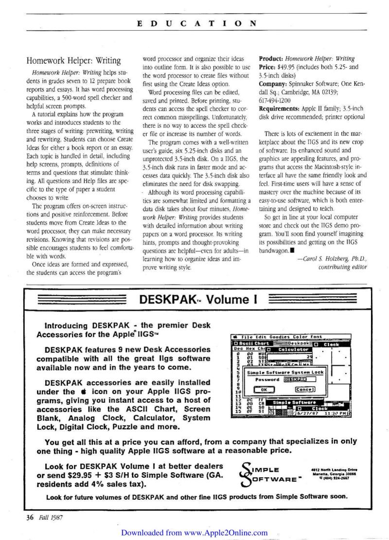 IIgs Buyers Guide 1987 Fall — page 37