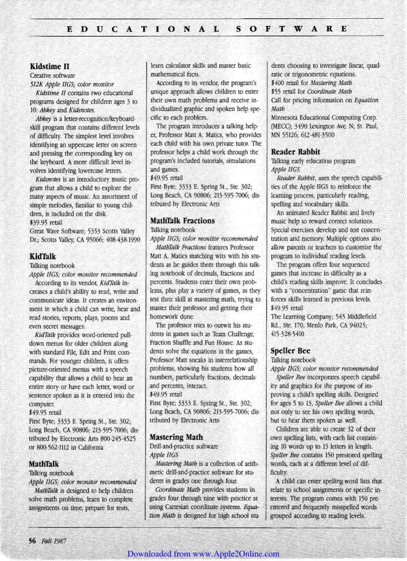 IIgs Buyers Guide 1987 Fall — page 55
