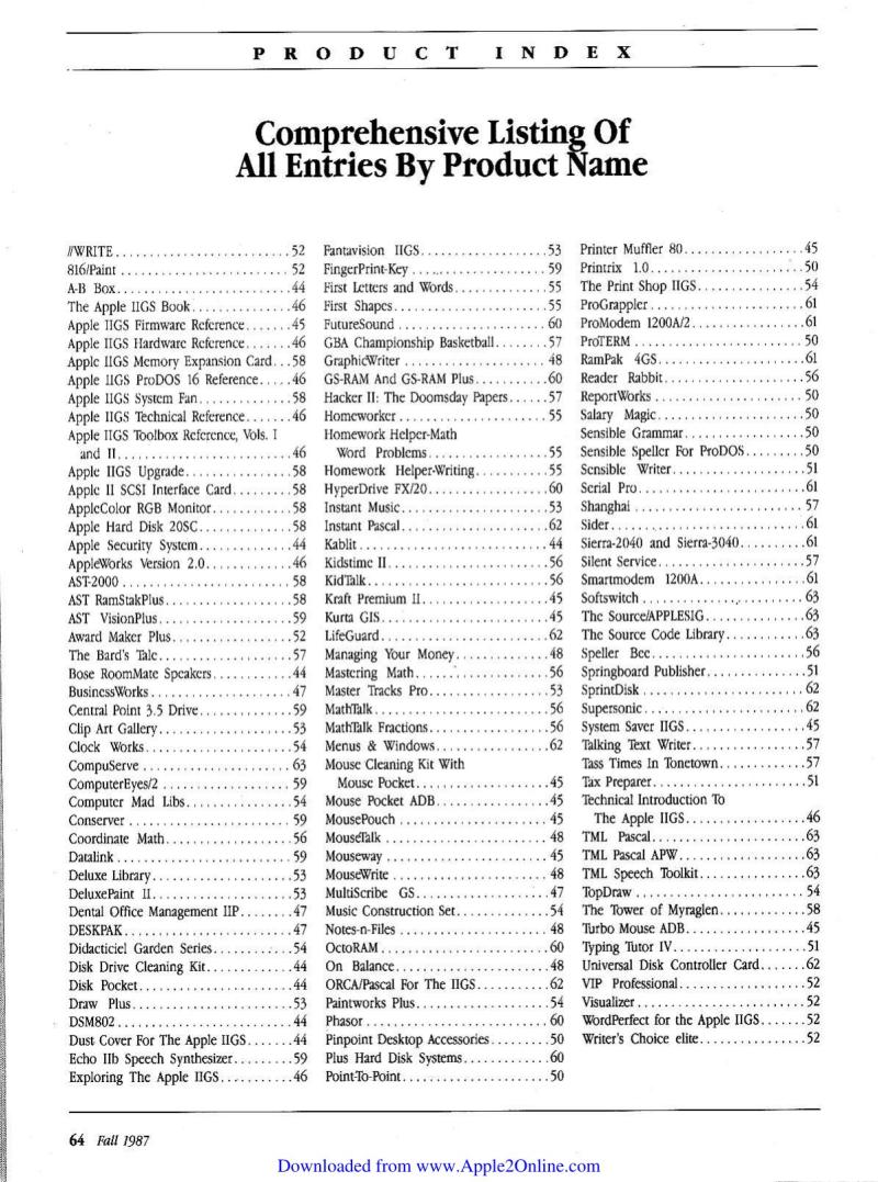 IIgs Buyers Guide 1987 Fall — page 61