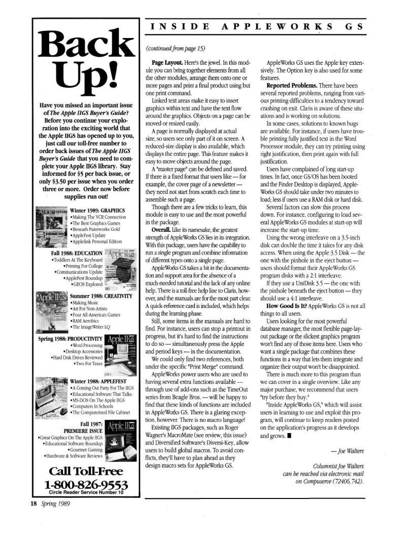 IIgs Buyers Guide 1989 Spring — page 20