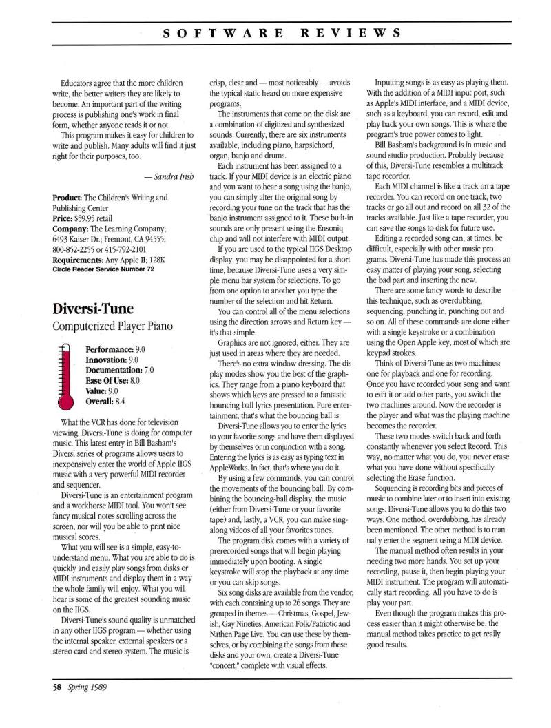 IIgs Buyers Guide 1989 Spring — page 60