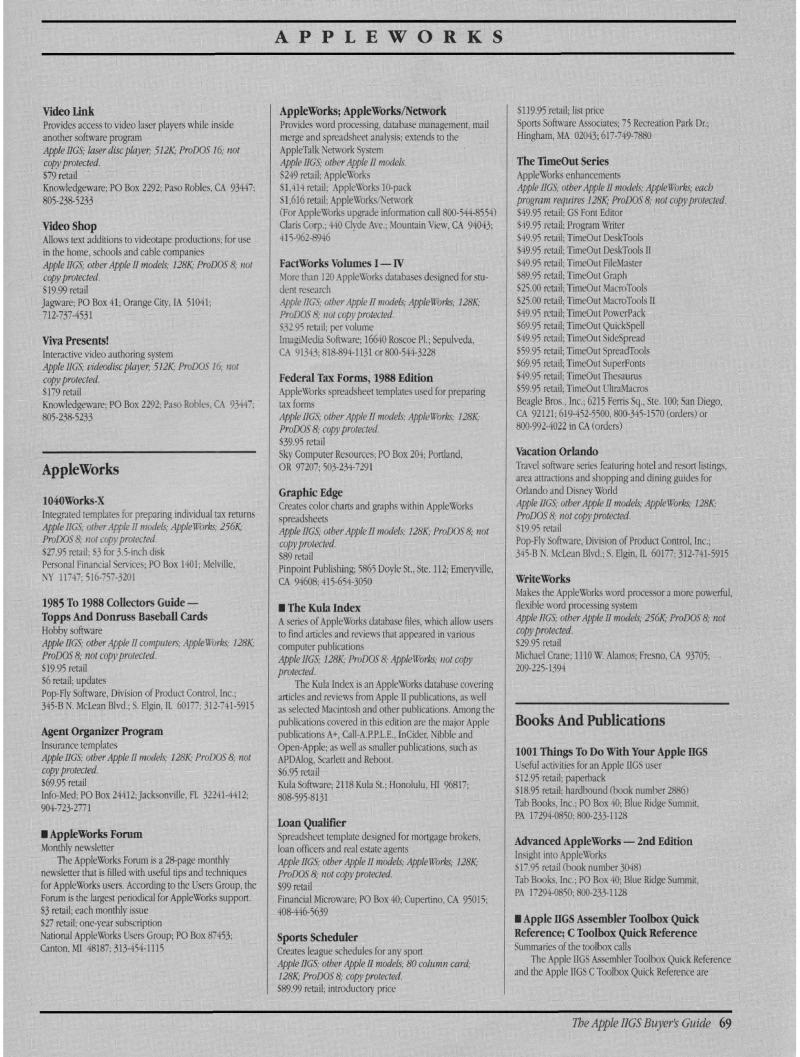 IIgs Buyers Guide 1989 Spring — page 73