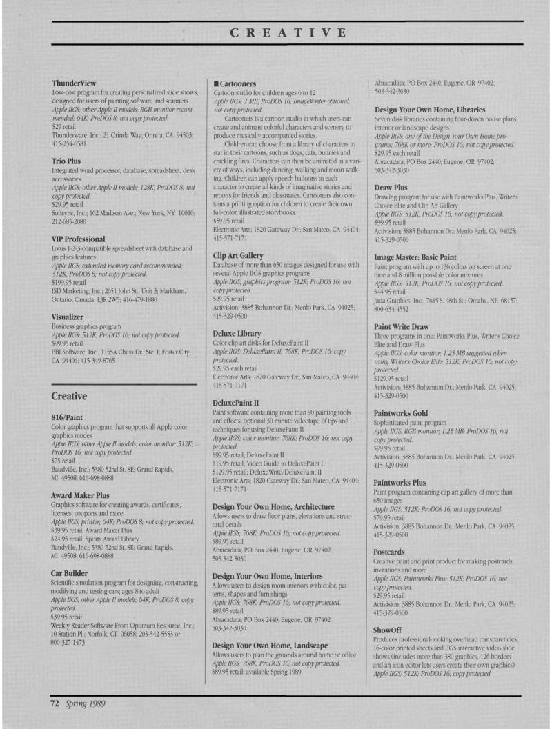 IIgs Buyers Guide 1989 Spring — page 76