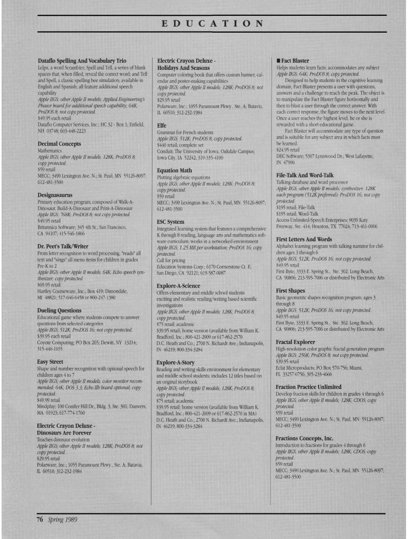 IIgs Buyers Guide 1989 Spring — page 80