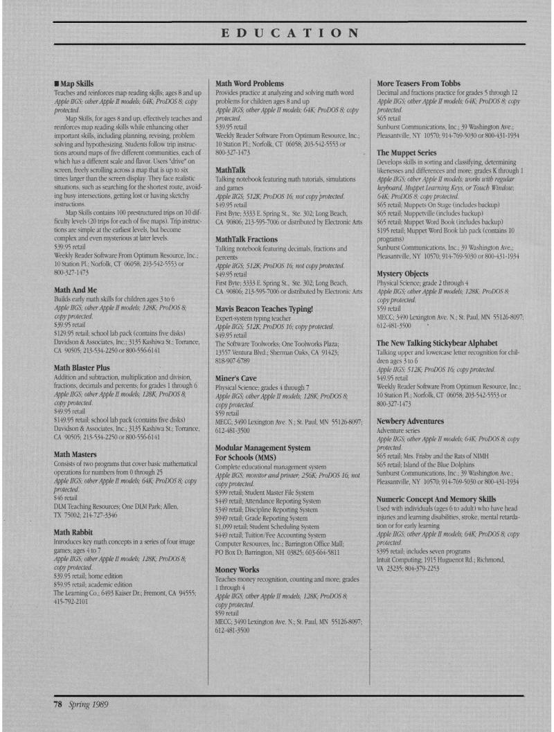 IIgs Buyers Guide 1989 Spring — page 82