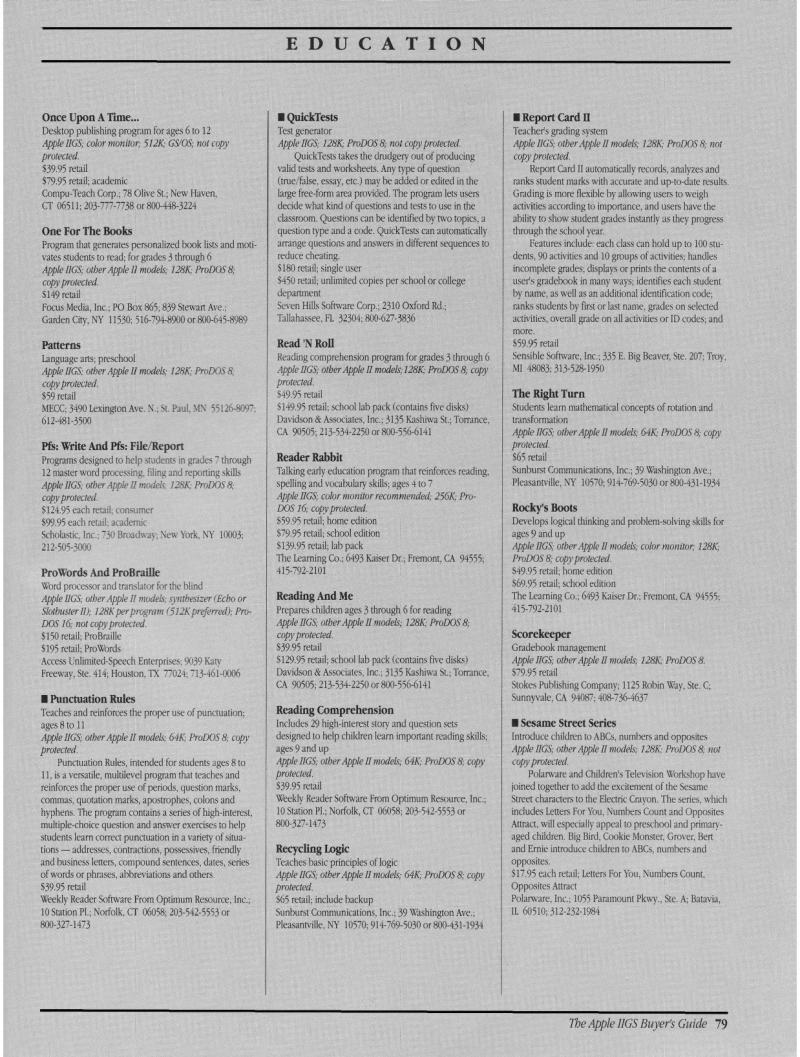 IIgs Buyers Guide 1989 Spring — page 83